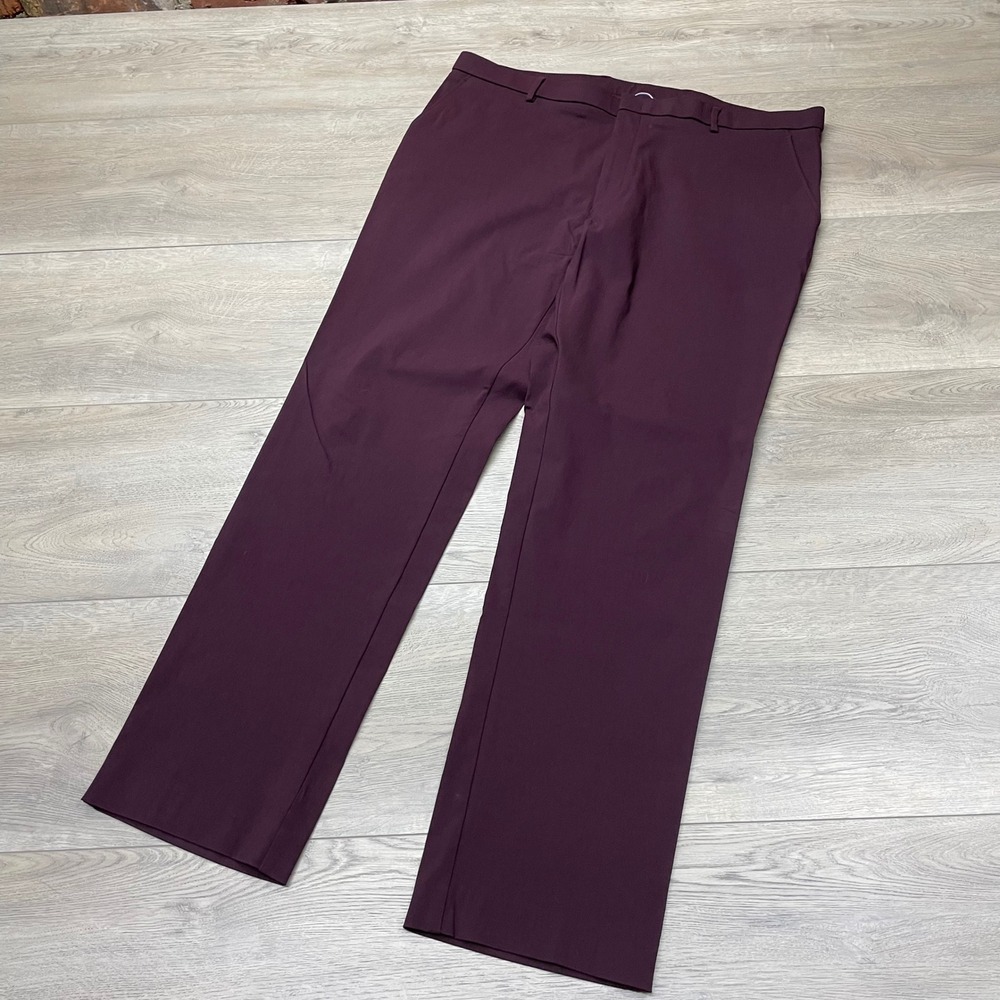Tommy Hilfiger Dress Pants Mens 40x32 Burgundy Stretch Rayon Blend Chino